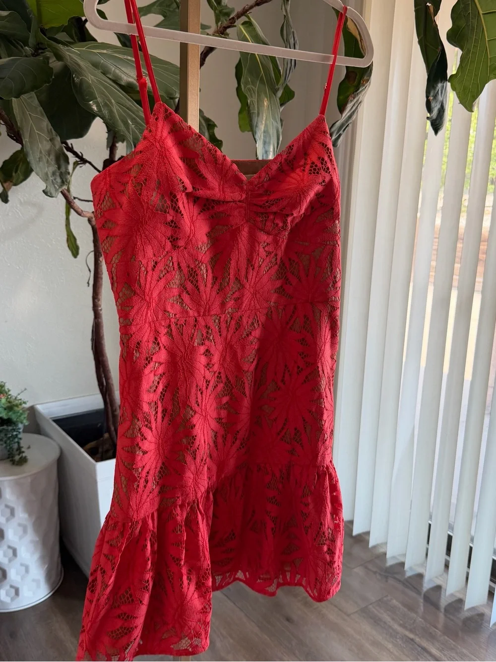 Michael Kors Coral Lace Sangria Mini Dress